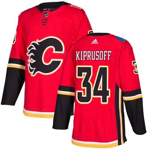 Men Adidas Calgary Flames 34 Miikka Kiprusoff Red Home Authentic Stitched NHL Jersey